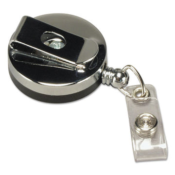 SICURIX® Heavy Duty Id Card Reel, 30" Extension, Black-chrome freeshipping - TVN Wholesale